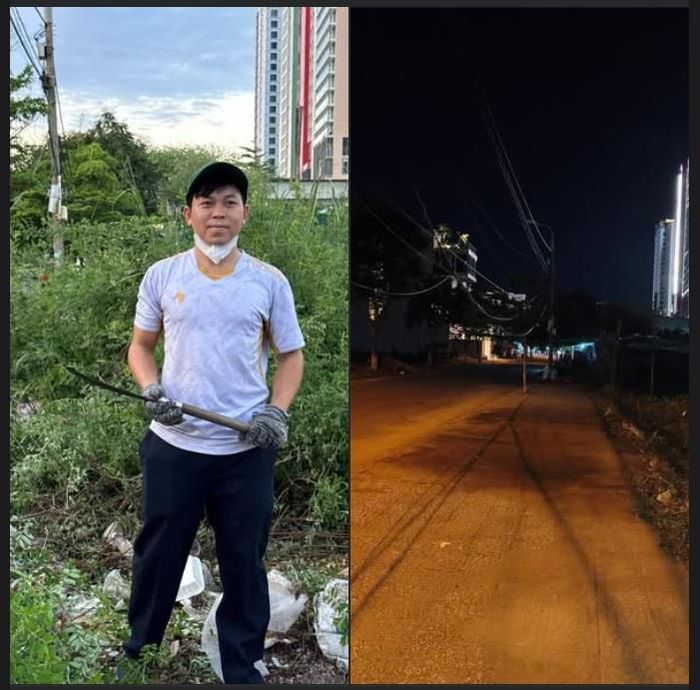 Anh Đỗ Quang Trí cùng khung cảnh trước vào sau khi dọn