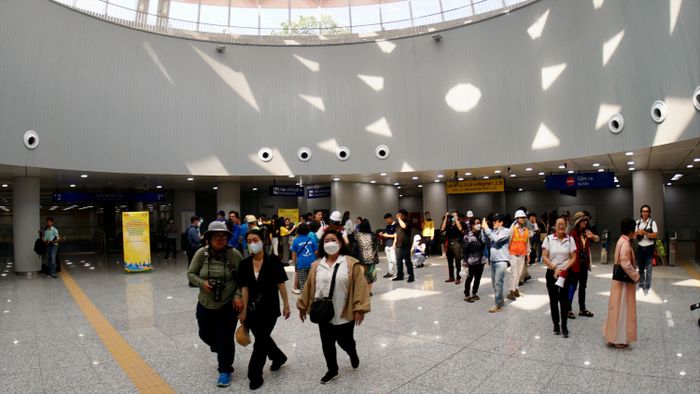 Tầng hầm ga Bến Thành của tuyến metro số 1 (ẢNH: HOÀNG HÙNG)