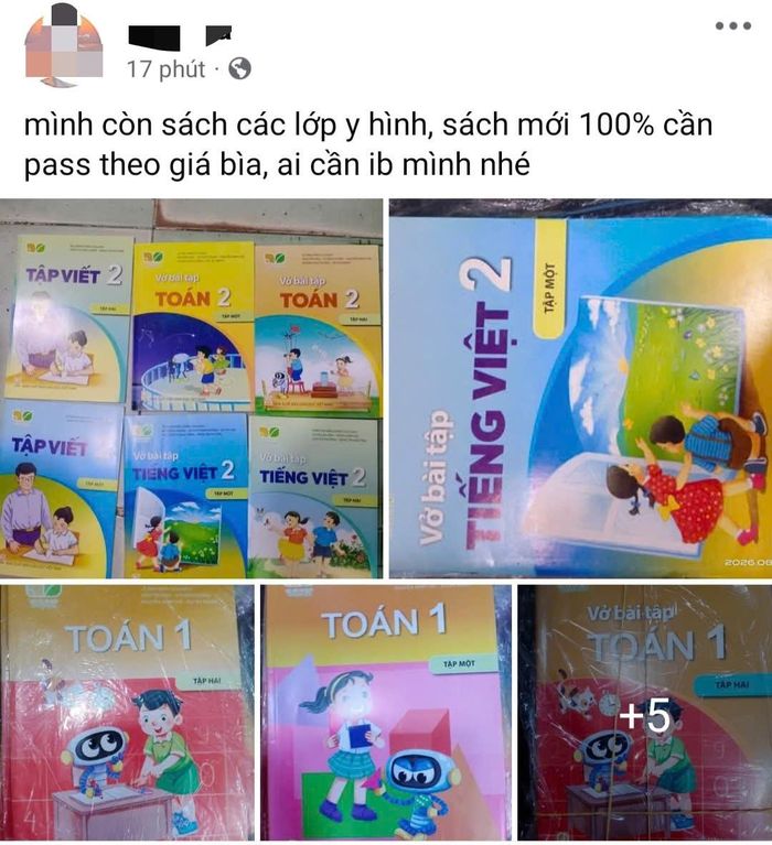  Một tài khoản mạng xã hội đăng thông tin bán sách giáo khoa 