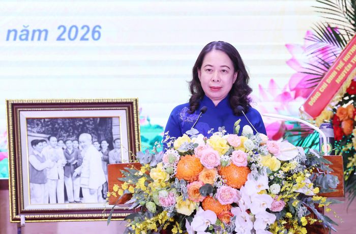 Phó Chủ tịch nước Võ Thị Ánh Xuân phát biểu tại buổi lễ. Ảnh: QUANG PHÚC