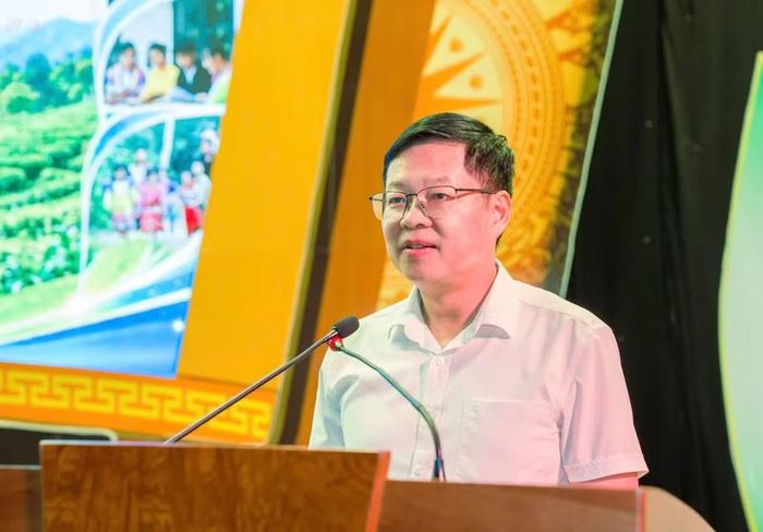 Ông Đinh Quang Tuyên, Phó Bí Thư Tỉnh ủy, Chủ tịch Ủy ban MTTQ Việt Nam tỉnh Thái Nguyên phát biểu tại chương trình.