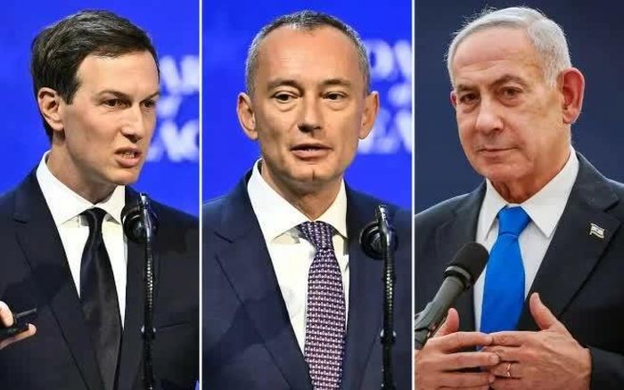 Thủ tướng Israel Benjamin Netanyahu gặp Cố vấn Nhà Trắng Jared Kushner (trái) và Giám đốc Hội đồng Hòa bình Nickolay Mladenov (giữa) để thảo luận các bước tiếp theo trong kế hoạch hòa bình Gaza. (Nguồn: The Times of Israel)
