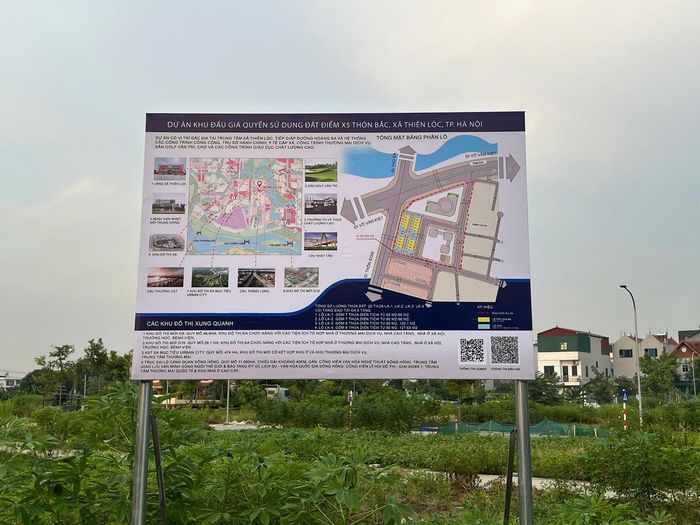 Dự án đấu giá quyền sử dụng đất điểm X5 thôn Bắc, xã Thiên Lộc, TP. Hà Nội (Ảnh: Ban QLDA ĐT-HT xã Thiên Lộc)