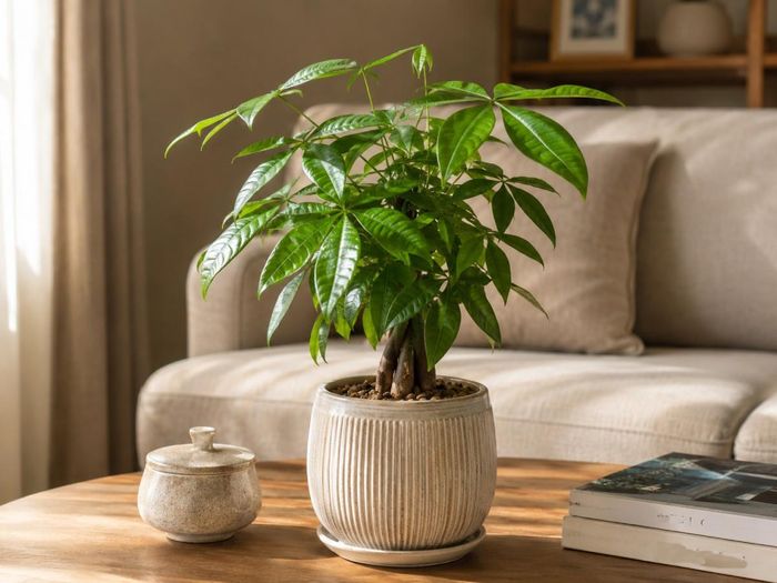 Kim ngân có nhiều kích thước khác nhau, từ chậu nhỏ để bàn đến cây lớn đặt dưới sàn.