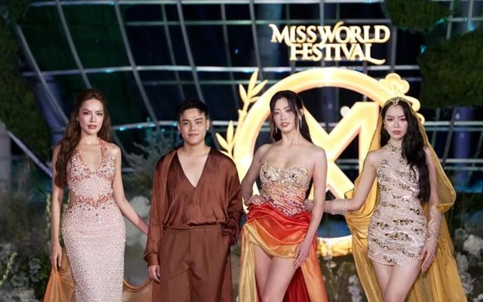 Giây phút Lương Thùy Linh bị ngã trên sóng trực tiếp và chào kết cùng Thanh Thủy và Lê Hoàng Phương.