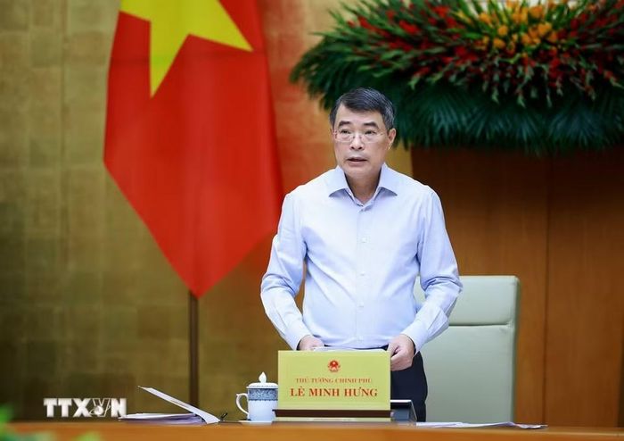 Thủ tướng Lê Minh Hưng chủ trì Phiên họp Chính phủ chuyên đề về xây dựng pháp luật tháng 8 năm 2026. (Ảnh: Dương Giang/TTXVN)