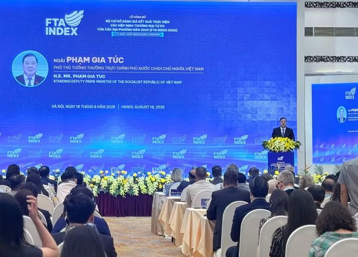 Phó Thủ tướng Chính phủ Phạm Gia Túc phát biểu chỉ đạo tại buổi lễ công bố. (Ảnh: PV/Vietnam+)