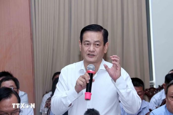 Tiến sỹ khoa học, Kiến trúc sư Ngô Viết Sơn Nam tham luận tại Hội nghị. (Ảnh: Xuân Khu/TTXVN)
