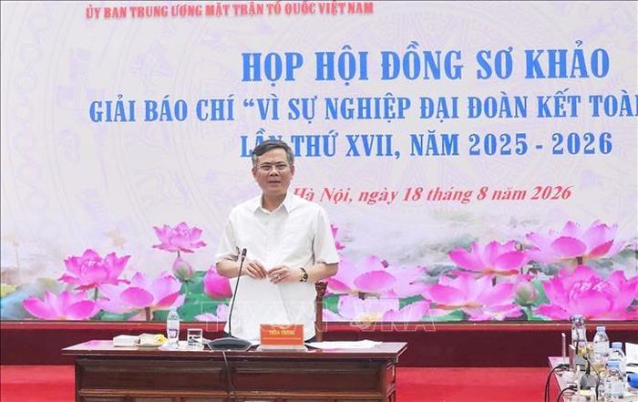 Phó Chủ tịch Ủy ban Trung ương MTTQ Việt Nam Trần Thắng phát biểu.