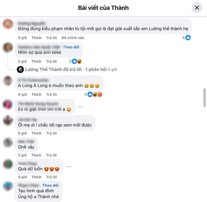 Phản ứng của khán giả về tạo hình phim mới của Lương Thế Thành. (Ảnh: Chụp màn hình)
