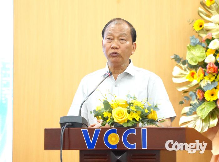 Phó Chủ tịch Liên đoàn Thương mại và Công nghiệp Việt Nam (VCCI) Hoàng Quang Phòng phát biểu.