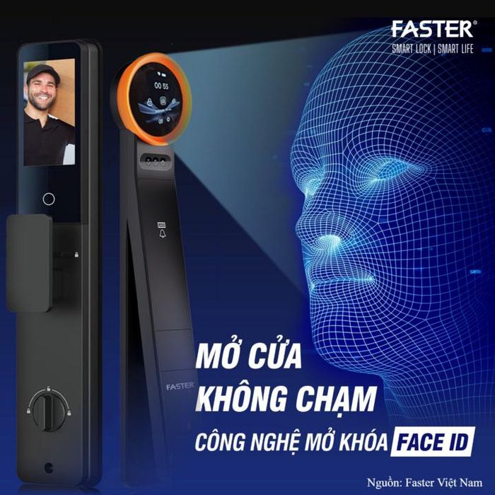 Khóa thông minh Faster tích hợp công nghệ mở khóa Face ID