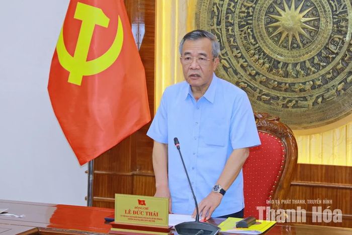 Bí thư Tỉnh ủy Lê Đức Thái phát biểu kết luận hội nghị.