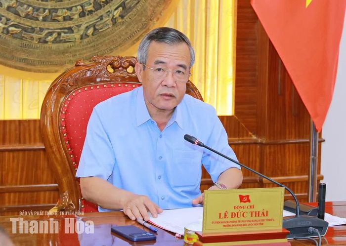 Bí thư Tỉnh ủy Lê Đức Thái phát biểu kết luận tại hội nghị.