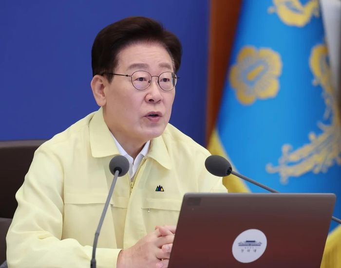 Tổng thống Hàn Quốc Lee Jae Myung phát biểu tại cuộc họp Nội các ngày 18/8. Ảnh: The Korea Herald.