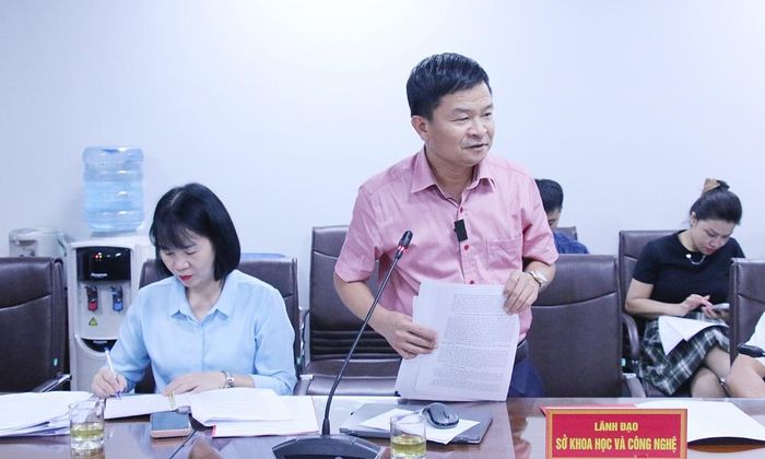 Lãnh đạo Sở Khoa học và Công nghệ phát biểu tại buổi giám sát