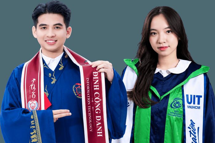 Hai tân thủ khoa Trương Nguyễn Ngọc Minh và Đinh Công Danh cùng xuất phát từ vùng cao Đà Nẵng. Ảnh: THÚY HIỀN