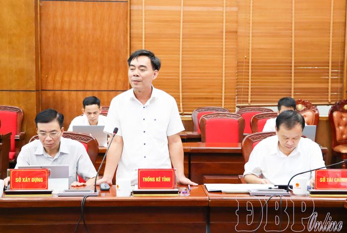 Lãnh đạo Thống kê tỉnh phát biểu tại hội nghị.