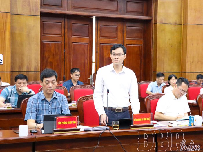 Lãnh đạo Sở Khoa học và Công nghệ phát biểu tại hội nghị.