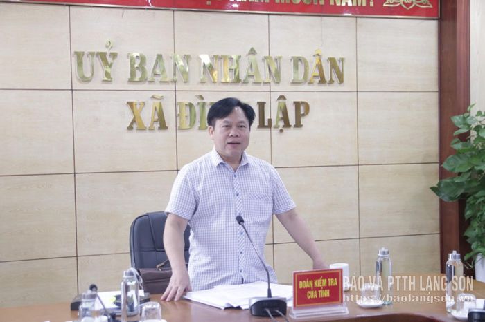 Lãnh đạo Sở Nông nghiệp và Môi trường phát biểu tại buổi kiểm tra
