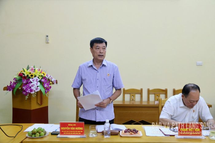 Lãnh đạo Hội CCB tỉnh phát biểu tại buổi làm việc