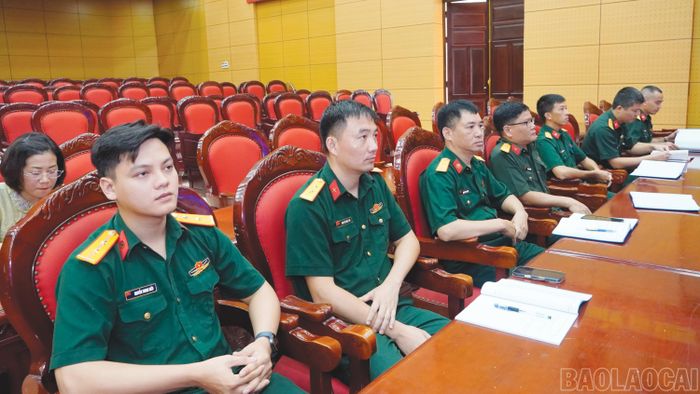 Các đại biểu dự hội nghị tại điểm cầu tỉnh Lào Cai.