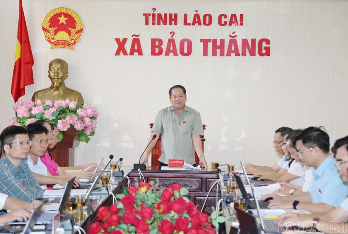 Đồng chí Lý Bình Minh - Phó Chủ tịch HĐND tỉnh phát biểu tại buổi làm việc.