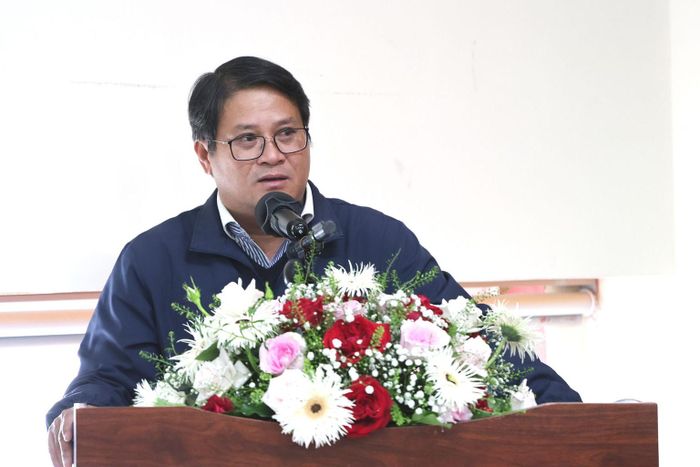 Ông Huỳnh Ngọc Tâm, Phó Giám đốc Sở Văn hóa, Thể thao và Du lịch, Trưởng Ban Tổ chức giải phát biểu khai mạc