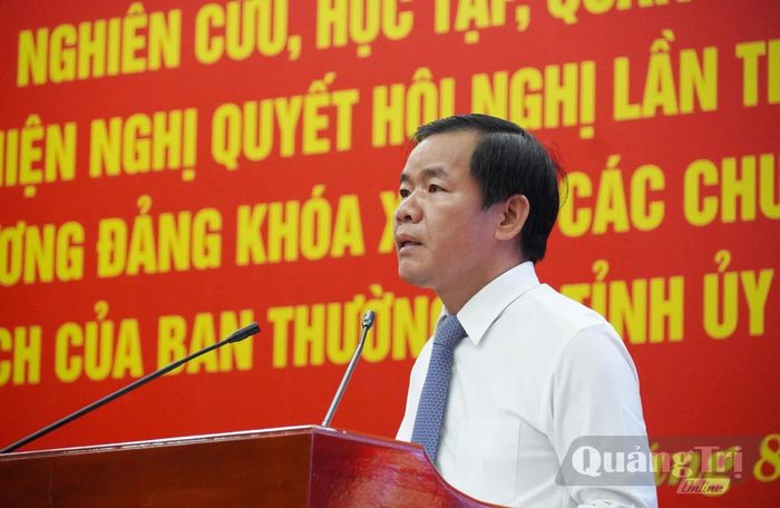 Đồng chí Nguyễn Văn Phương, Bí thư Tỉnh ủy phát biểu chỉ đạo tại hội nghị - Ảnh: X.P