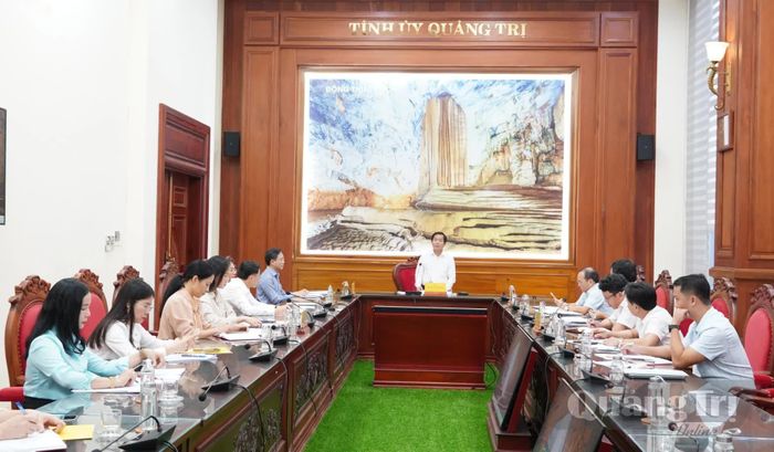 Đồng chí Nguyễn Văn Phương, Bí thư Tỉnh ủy kết luận tại buổi làm việc - Ảnh: Q.V