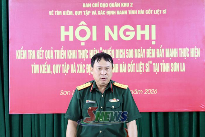 Trưởng đoàn công tác của Quân khu 2 phát biểu tại cuộc kiểm tra