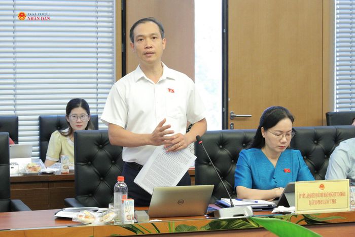 ĐBQH hoạt động chuyên trách tại Ủy ban Pháp luật và Tư pháp Nguyễn Duy Tiến phát biểu