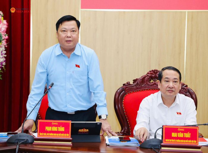 Phó Trưởng Đoàn ĐBQH tỉnh Ninh Bình Phạm Hùng Thắng phát biểu