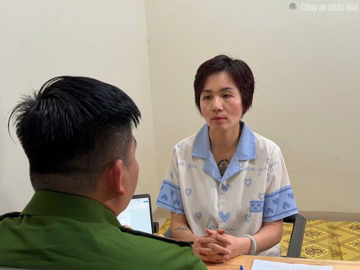Lã Thúy Kiều tại cơ quan điều tra.