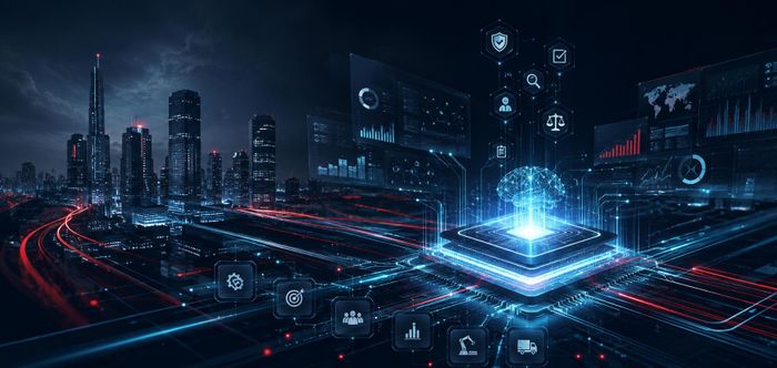 AI đang dịch chuyển từ một công cụ hỗ trợ sang lớp công nghệ kết nối ngày càng nhiều hoạt động cốt lõi của doanh nghiệp. (Ảnh được tạo có sự hỗ trợ của AI).