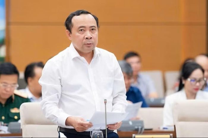 Bộ trưởng Bộ Khoa học và Công nghệ Vũ Hải Quân phát biểu tại Phiên họp. (Ảnh: quochoi.vn)
