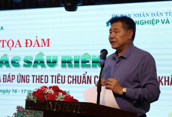  Ông Lê Quốc Thanh, Giám đốc Trung tâm Khuyến nông Quốc gia phát biểu tại Tọa đàm. 