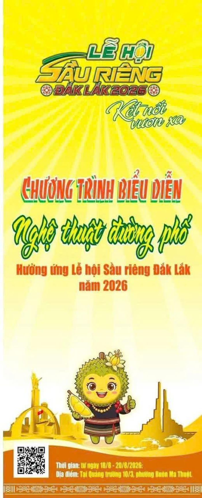 Chương trình biểu diễn nghệ thuật đường phố hưởng ứng Lễ hội Sầu riêng Đắk Lắk năm 2026 (Ảnh minh hoạ)