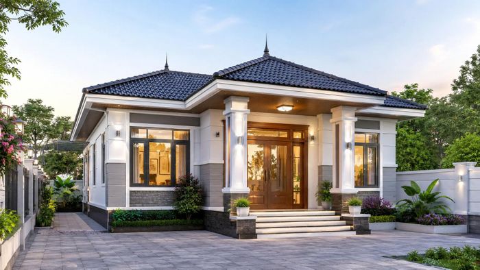 Nhà mái Nhật 1 tầng. (Ảnh minh họa: AI)