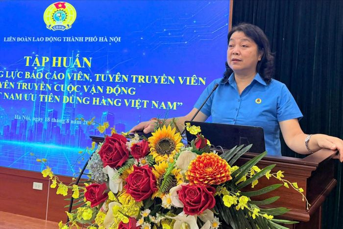 Phó Chủ tịch Liên đoàn Lao động thành phố Hà Nội Nguyễn Thị Thu Thủy Ảnh: PV