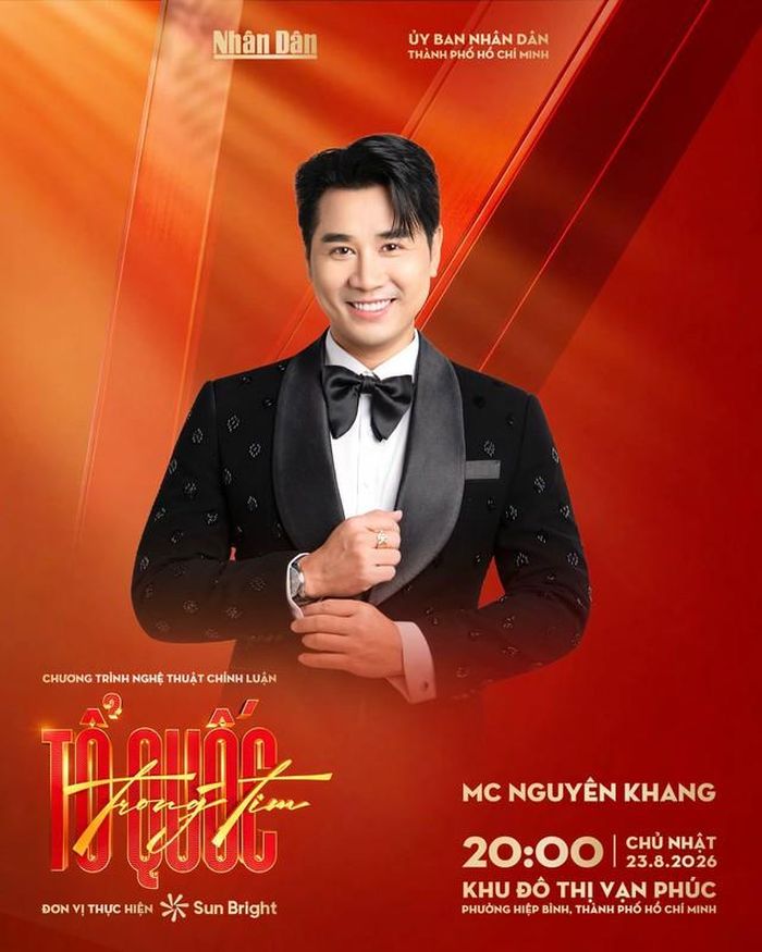 MC Nguyên Khang bày tỏ vinh dự và tự hào khi được chọn dẫn dắt Concert Quốc gia "Tổ Quốc Trong Tim năm 2026".