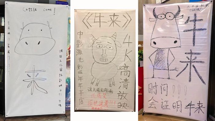  Poster của phim được các nhân viên ở rạp phim thực hiện để quảng bá cho dự án. Ảnh: Douban.