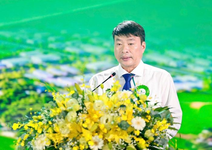 Phó Chủ tịch UBND tỉnh Thái Nguyên Trần Văn Hậu phát biểu tại Lễ khởi công