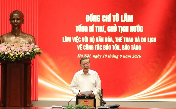 Chiều 19.8, Tổng Bí thư, Chủ tịch nước Tô Lâm làm việc với Bộ VHTTDL về công tác bảo tồn, bảo tàng