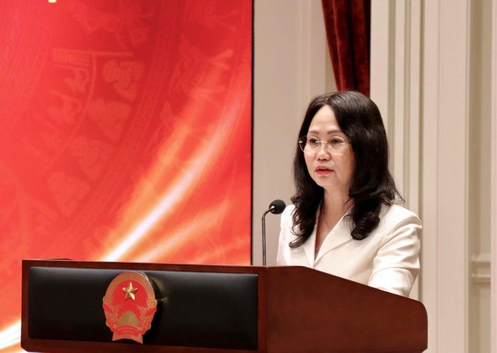 Uỷ viên Trung ương Đảng, Bộ trưởng Bộ VHTTDL Lâm Thị Phương Thanh phát biểu tiếp thu ý kiến chỉ đạo của Tổng Bí thư, Chủ tịch nước Tô Lâm