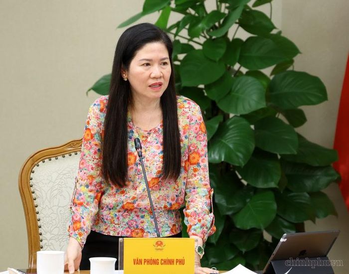 Phó Chủ nhiệm Văn phòng Chính phủ Mai Thị Thu Vân phát biểu - Ảnh: chinhphu.vn/Đức Tuân