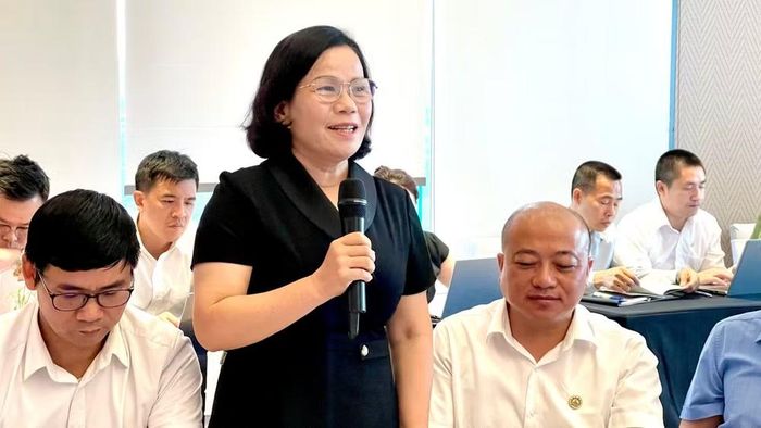Đại diện doanh nghiệp phát biểu ý kiến. (Ảnh: Yến Trinh)