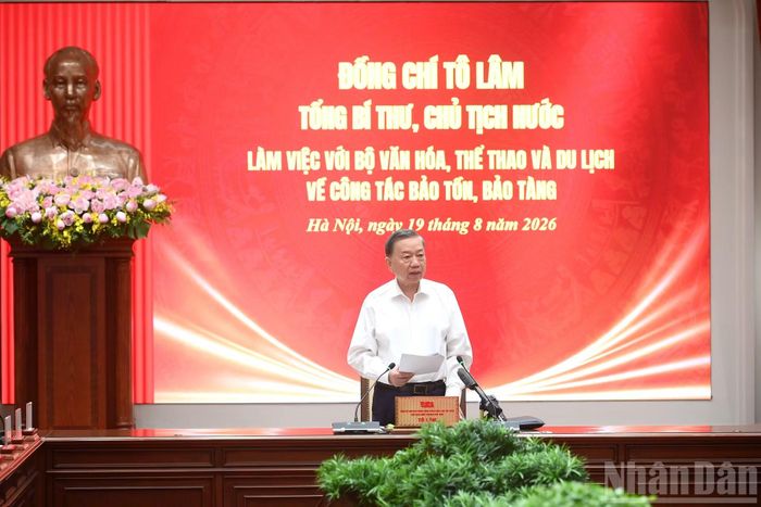 Tổng Bí thư, Chủ tịch nước Tô Lâm phát biểu kết luận tại cuộc làm việc.