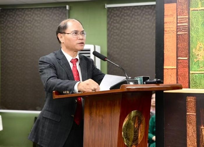 Đại sứ Phạm Anh Tuấn phát biểu tại sự kiện. (Ảnh: Đại sứ quán Việt Nam tại Pakistan cung cấp)
