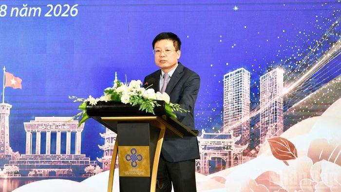  Chủ tịch VCCI Hồ Sỹ Hùng phát biểu ý kiến tại buổi lễ. (Ảnh: Thanh Giang) 